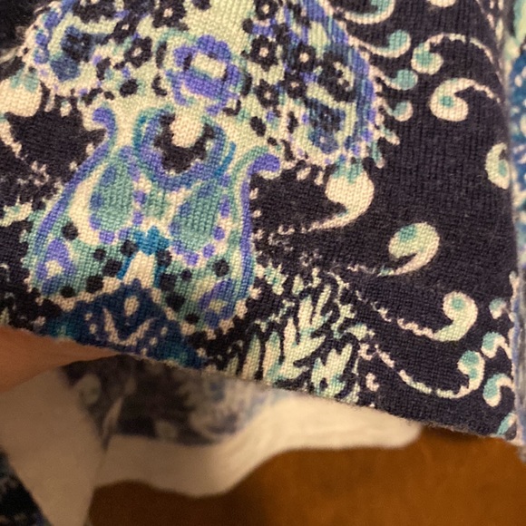 GARNET HILL 100% merino wool crewneck sweater. Blue paisley print. Size US S. - Picture 5 of 8